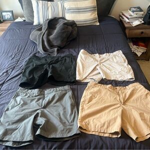 Men's Casual Shorts Set - Black, White, Gray, Tan